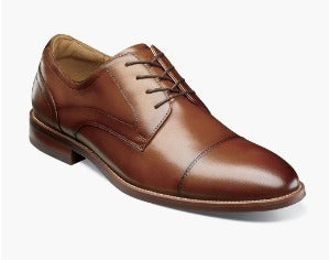 Florsheim-Men's-Rucci Cap Toe Ox-13384-Cognac, Black-S23