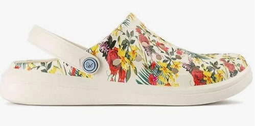 Joybees-Women's-Varsity Clog-Lilac Gingham, Bone Tropical Floral-S23