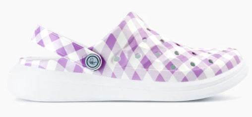 Joybees-Women's-Varsity Clog-Lilac Gingham, Bone Tropical Floral-S23
