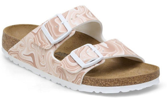 Birkenstock-Women's-Arizona Birko Flor-1026556, Marble Blk-1026548, Marble Pink-1026571, Marble New Beige-1005295, Patent White-1005291, Patent Black-S24