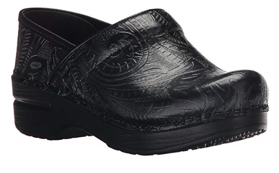 Dansko=XP 2.0-(3950-360202)-Black Floral Tooled-S19
