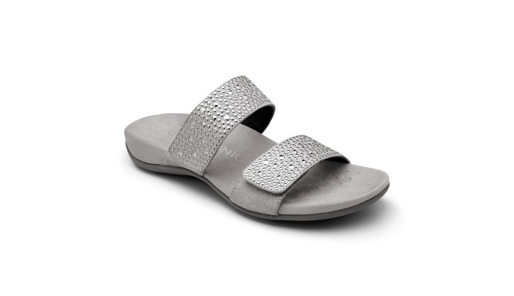 Vionic- Somoa Slide Sandal- Pewter,Black-S18